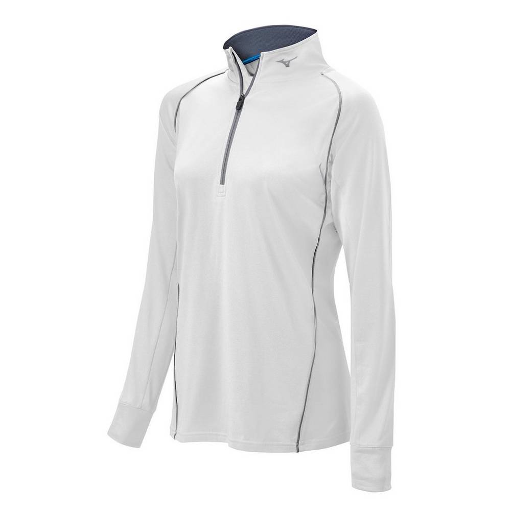 Pullover Mizuno Comp 1/2 Zip Long Sleeve Mujer Blancas España HYBA-58967